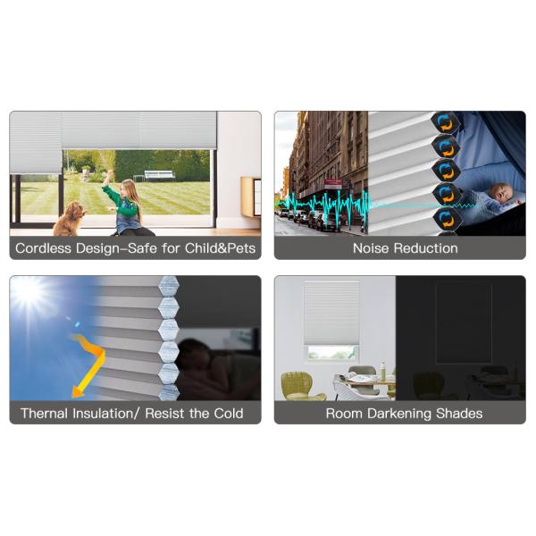 Шторки окна сота теней бесшнуровой светомаскировки Groupeve клетчатые для дома