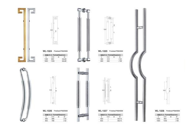 Golden SUS304 stainless steel interior glass door handle direct sell from manufactory abnormity entry door handles