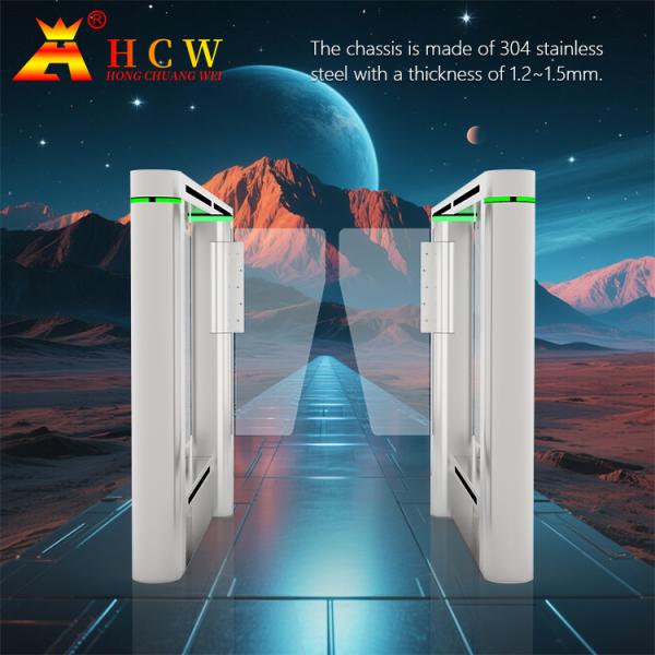 Hcw 自動ターンスタイルゲート LED インジケーター 破損防止 Ss304 セキュリティインダクションチャネル 40w