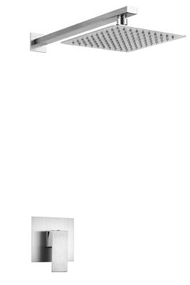 Square 8 Inch Shower Head And Mixer Set Stainless Steel 304 Material