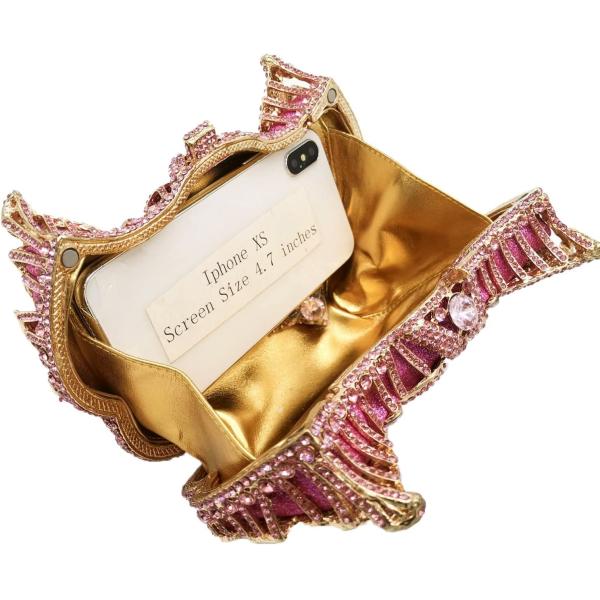 BOUTIQUE DE FGG WOMEN SWAN CLUTCH CRYSTAL EVENING BAGS WEDDING PARTY DINNER LADIES RHINESTONE MINAUDIERE HANDBAG