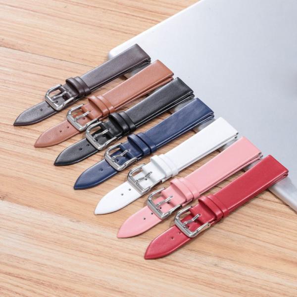 Ultra-thin watch strap 2021 shine brand watchbands genuine leather strap watch band watch accessories wristband pink 19