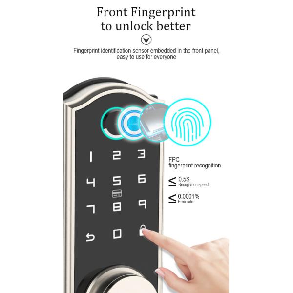 HFSecurity BP03 Biometric Keyless Smart Phone Open way Bluetooth Fingerprint  Door Look