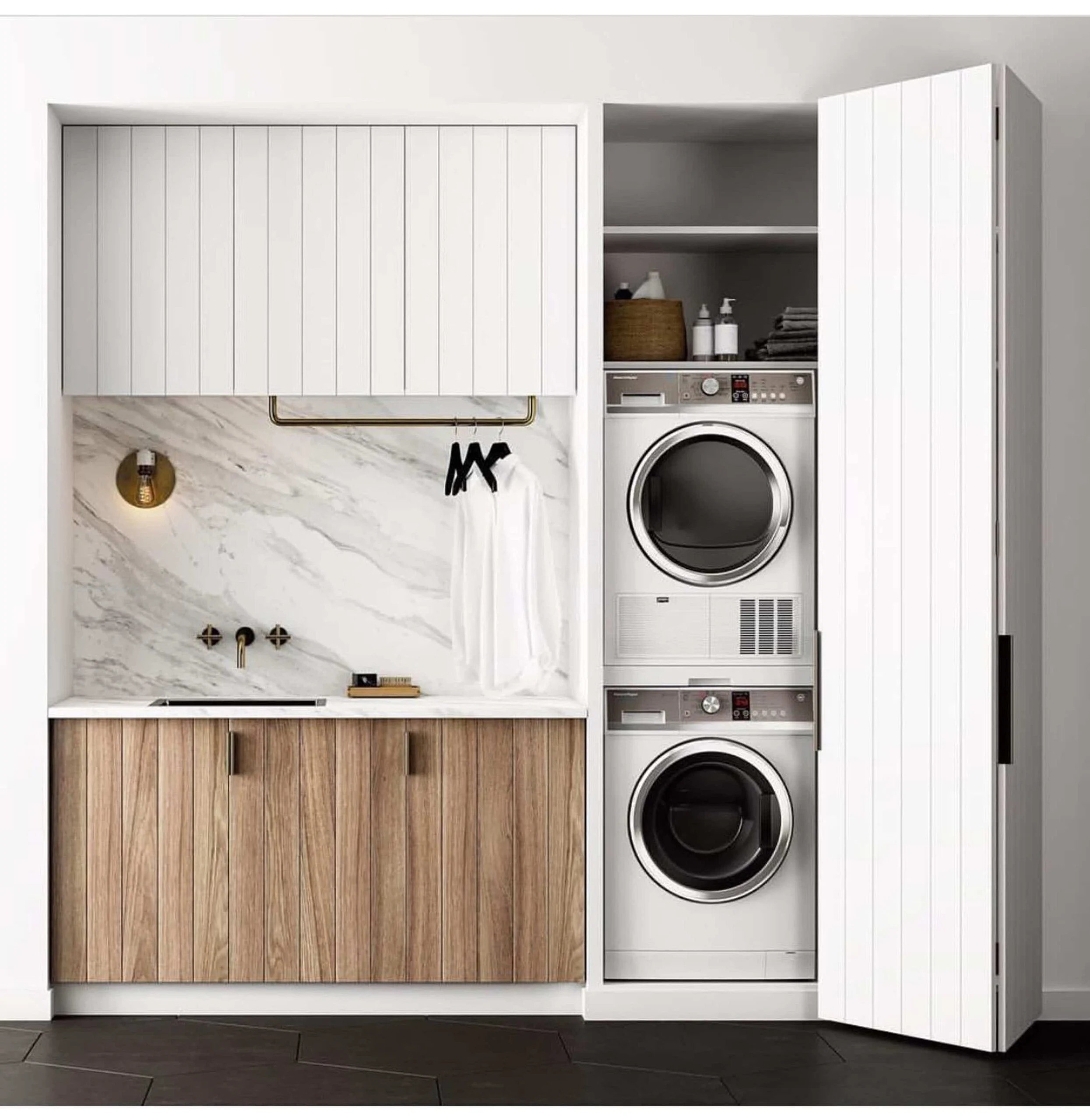 Apartment Laundry Sink Cabinet with Customized Waterproof Feature and Modern Design
