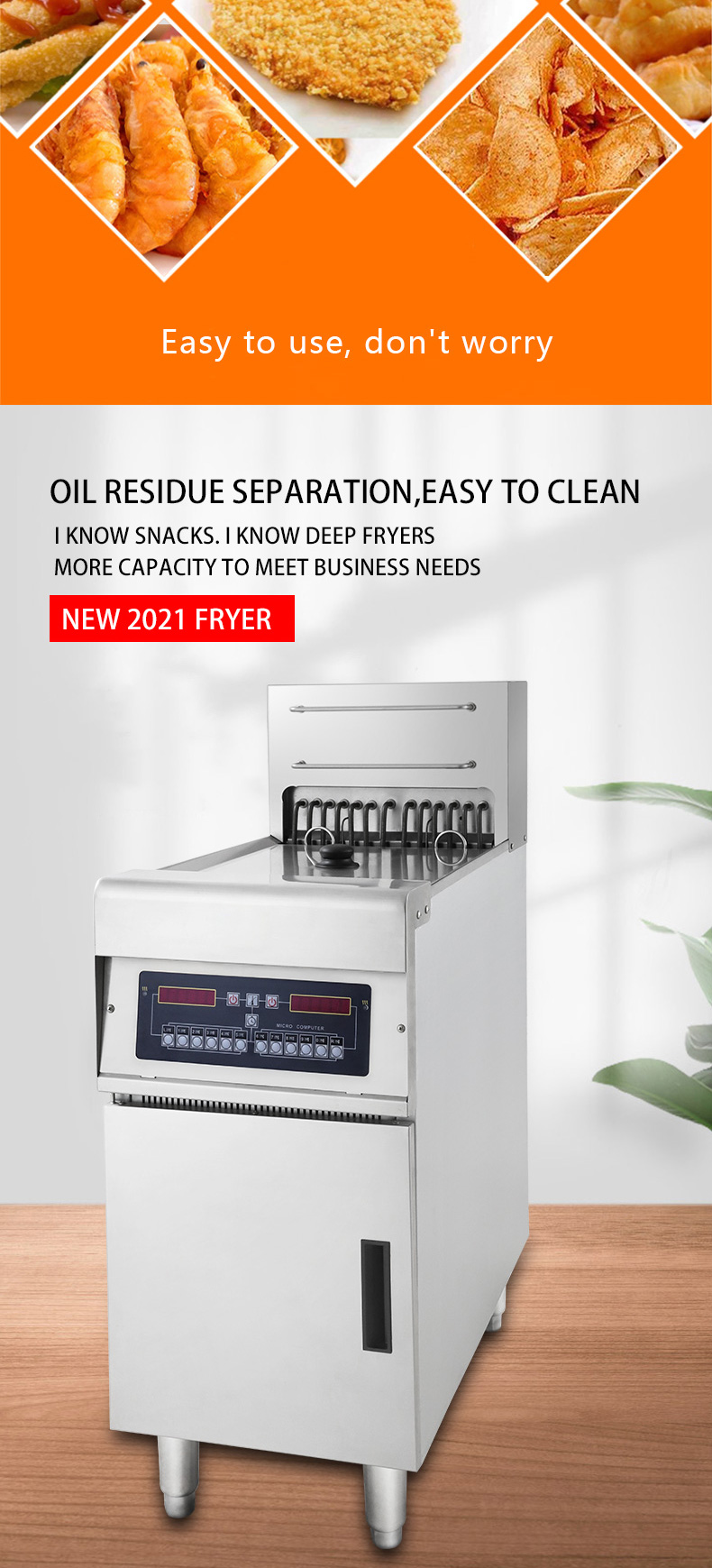 Fryer микрокомпьютера нержавеющей стали 28L+14L+14L электрический с 3 корзинами танка 4