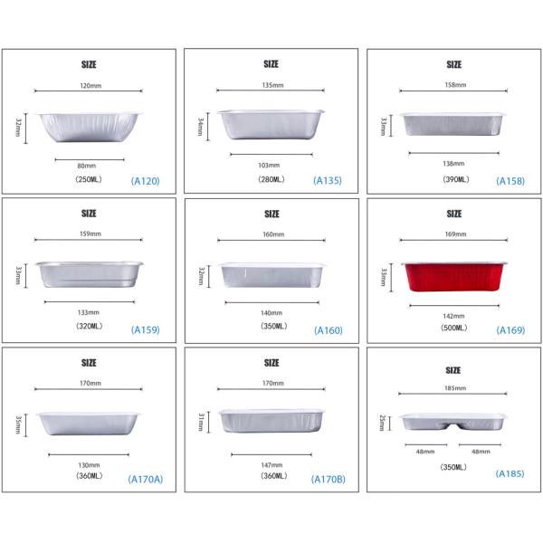 контейнеры еды авиакомпании пищевых контейнеров алюминиевой фольги 250ml устранимые летные покрытые поставляя еду с крышками