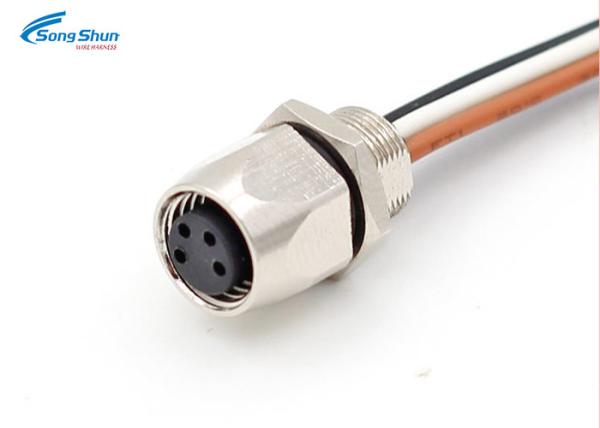 M8 Female Male Industrial Cable Assemblies Socket Plug Connector To HRS DF14 4Pin