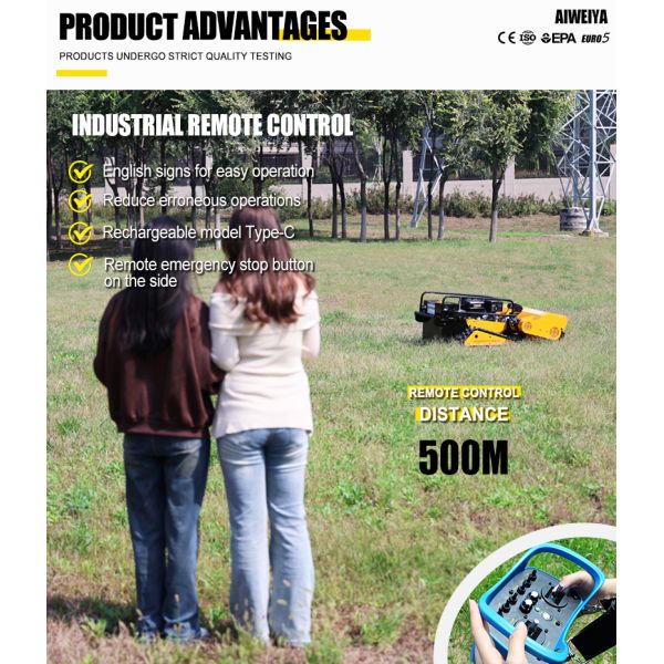 Smart RC Grass Cutter Gas Power Multi-Functional RC Mower Mow Mulch Clear, for Orchards, Solar, Gardens, Efficient All-Round