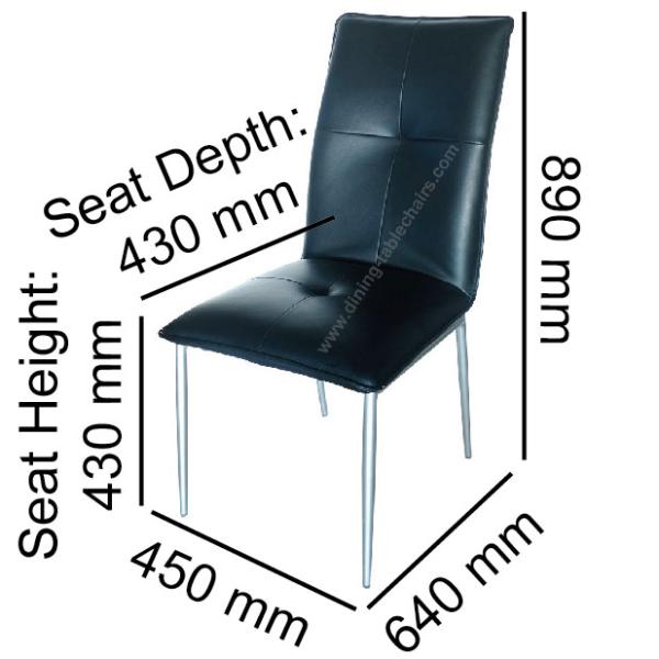 PVC Upholstered Dining Chair Silver Leg Skin Friendly Gentle Material