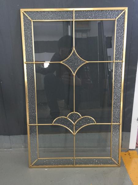 cabinet door decorative  glass of brass caming 2017new designs