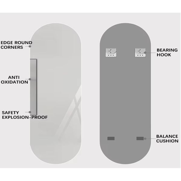 Eco Friendly LED Oval Bathroom Mirror , Frameless Smart Make Up Bathroom Mirrors