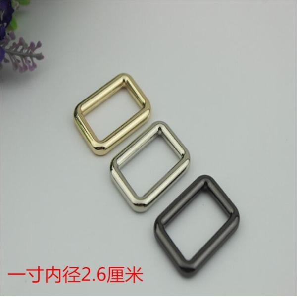 Wholesale supplies handbag hardware 26 mm metal square gold messenger buckle