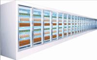 Aço revestido plástico curvado do refrigerador da bebida 5 porta de vidro comercial estratificado elétrica