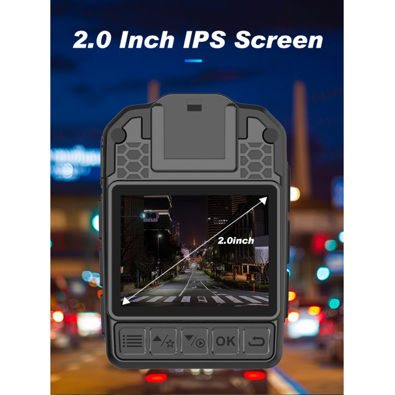 Mini 4K 2MP UHD High Relosution Body Worn Camera With Voice Alarm and 2M Drop Resistant WIFI Wearable Camera for Video Recording