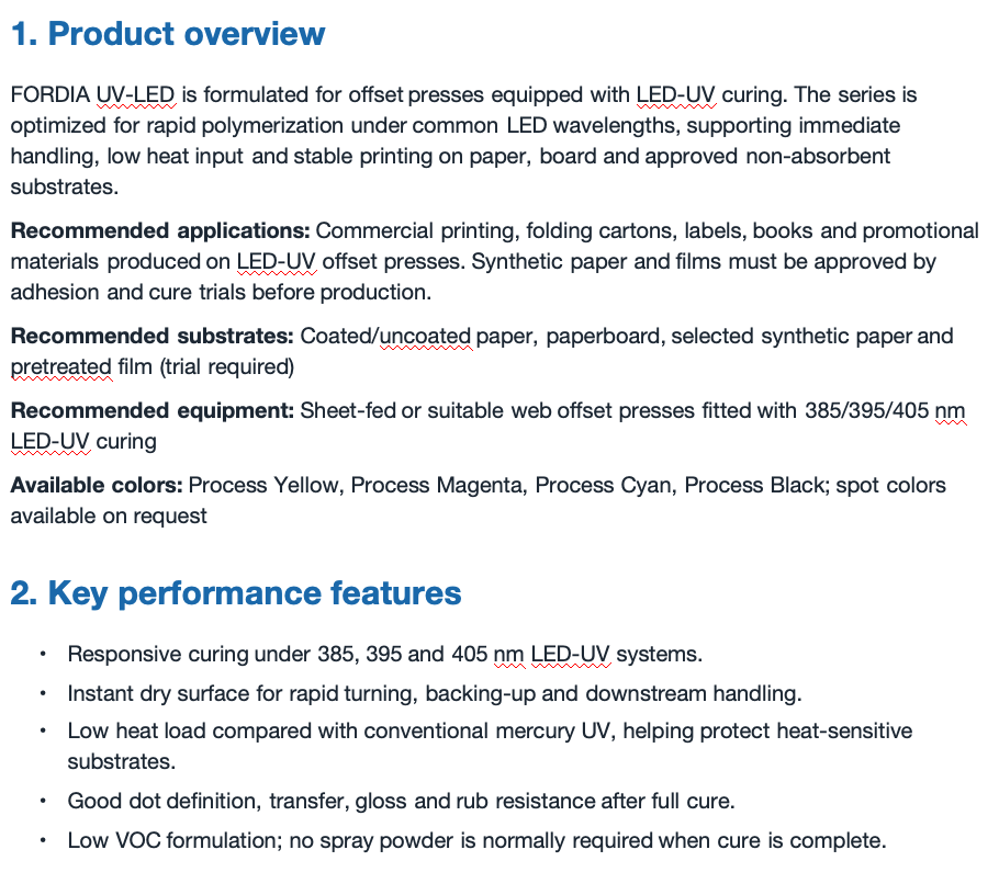 UV LED Offset Printing Ink FAST DRY High Color Intensity PET PVC