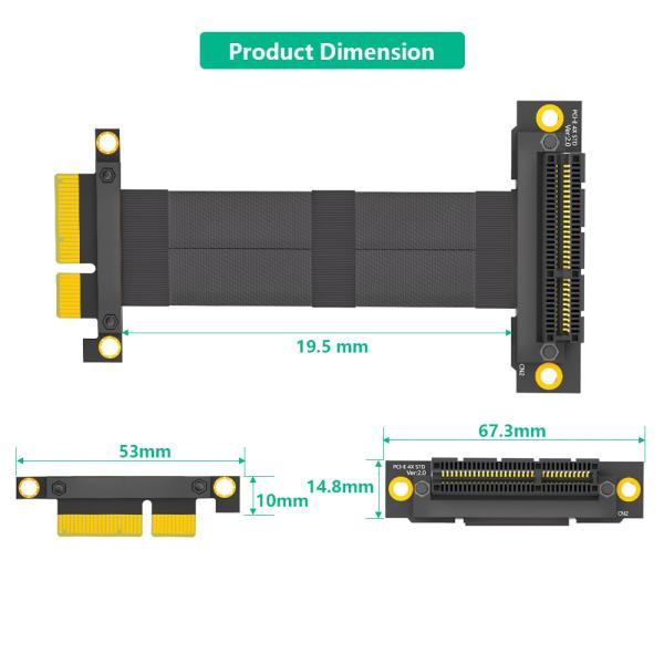 90° обратный PCI-E слот PCI-e 4X расширительный кабель Усовершенствуйте скорость передачи данных