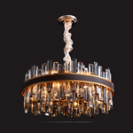 E14 Роскошные современные кристаллические люстры Ржавостойкие кожаные украшения Черный подвесный свет