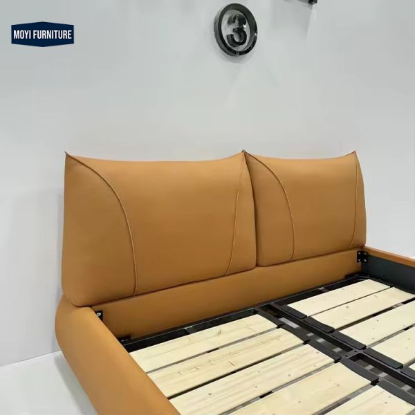 Modern MDF Panel King Size Bed Frame Classic Luxury White Bedroom Furniture Set MOYI Luxury Queen Leather Designer