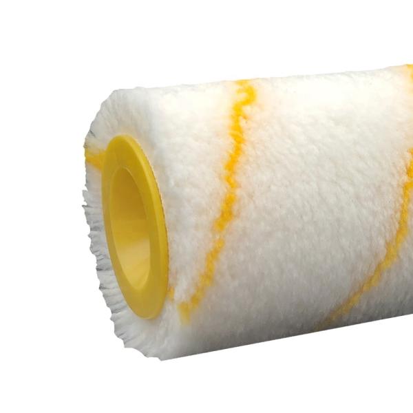 European paint roller brush,smart paint roller,roller cover of acrylic white with yellow stripe