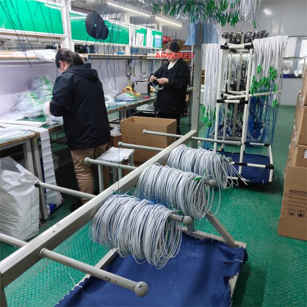 Simplex SM Stainless Steel Armored Patch Cord 10m SC APC 3.0mm White LSZH Jacket Dca Patch Jumper