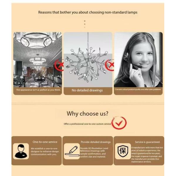 AC 85-265V Voltage L'éclairage intérieur moderne Grand chandelier de foyer Pour le restaurant chinois Simple Metal Copper Hot Pot