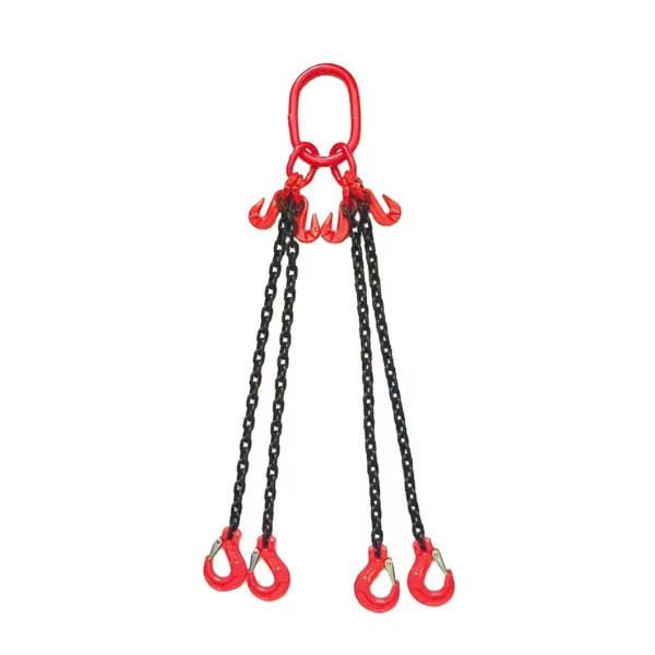 2 t limite de carga de trabalho Sling de cadeia vermelha com gancho G80 aço de liga de 8 mm de diâmetro