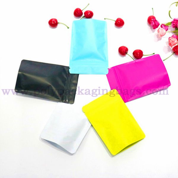 Metallic Aluminum Foil Stand Up Zip Lock Bag With Tear Notch