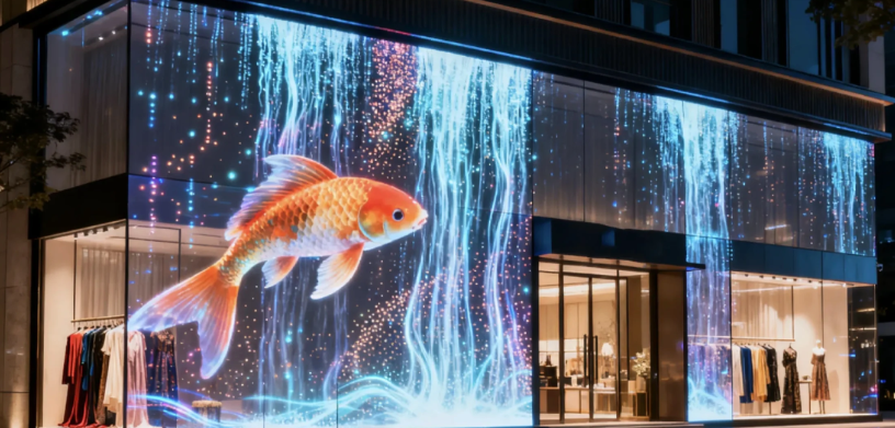 Durable & Easy Maintenance P3.91mm SMD1921 Transparent Led Display Panel Glass Curtain Wall 1000*500mm