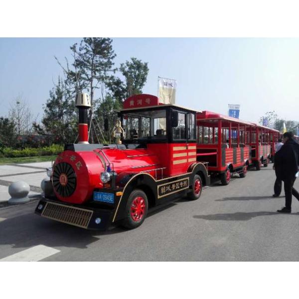 Поезд 42 Seater мини Trackless с лучем структуры металла 76 KW расклассифицировал бензиновый двигатель силы