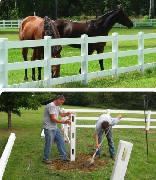 Heavy Duty PVC Horse Fence 2.5m Length Farm Fencing