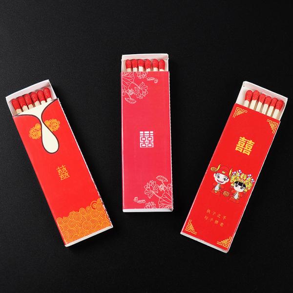 Red Head Wedding Matches Custom Logo Printing Safety Matches Red Tip