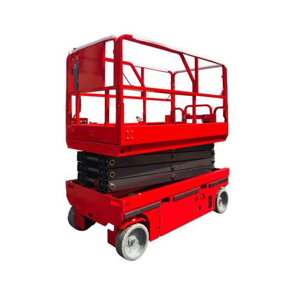 Ascenseur à ciseaux à propulsion autonome rouge 450 kg Ascenseur à homme mobile 10 m de hauteur
