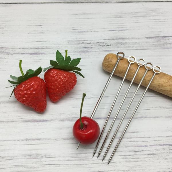 304 Stainless Steel Cocktail Pins Swizzle Stick for Reusable Small Paddles Custom Pins