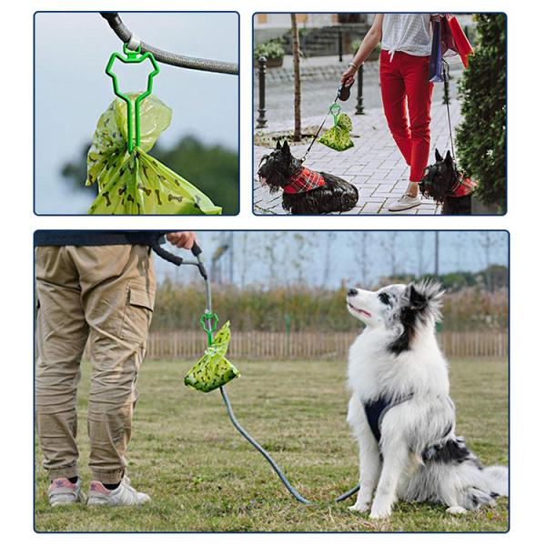 Easy Use Hand Free Dog Silicone Poop Bag Carrier Dog Poop Bag Holder Suitable for All Leashes with Touch Fasteners Attachment