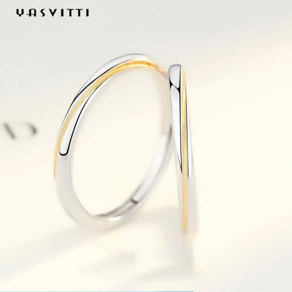 0.21cm 0.07oz Mobius Wedding Band S925 Sterling Silver Couple Rings SGS