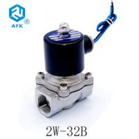 Válvula de solenoide de aço inoxidável 1-1/4 normalmente fechado de 2W-32B 220v” NPT