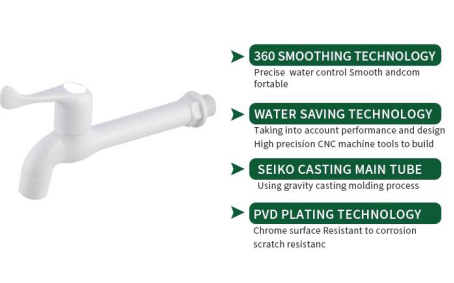 Пластмассовый PP PVC ABS Водный крановный кран для ванной комнаты настенный тип аксессуара