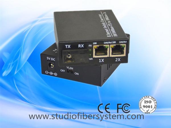 2Port card type/stand alone 10/100Base-TX+1Port 10/100Base-FX  fiber media converter