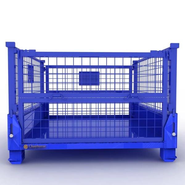Mobile Heavy Storage Container Galvanized Pallet Box with Wheels 100.000kg Customized