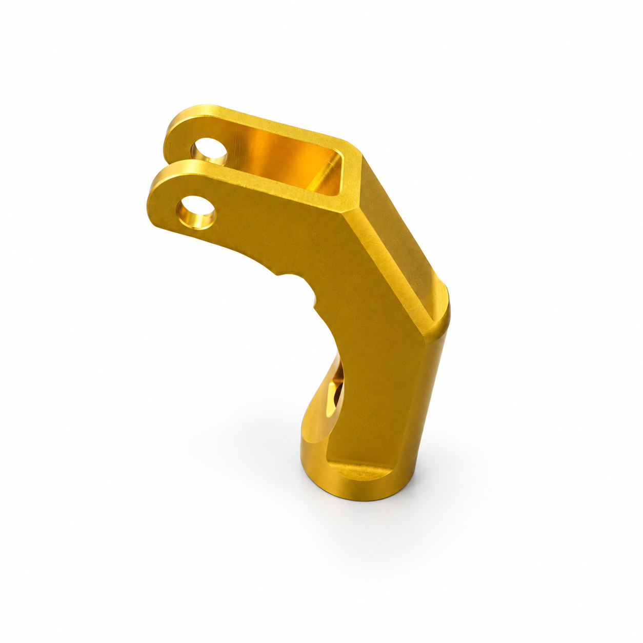 Gold Anodized 5-Axis CNC Milling Aluminum Alloy Bracket Custom Precision Machining Mechanical Structural Components