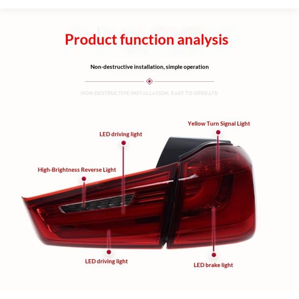 Demillon Taillight Assembly Modification Led Driving Light Brake Light Rear Taillight 2011-2018 for Mitsubishi ASX
