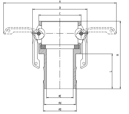 ДИН2828 стандартные штуцера соединения Камлок и паза нержавеющей стали 304