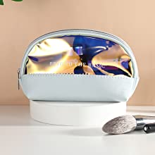 DAZZLING HOLOGRAPHIC, TPU PVC Laser Cosmetic Bag, Makeup Organizer Bags, Jelly Purse, Hanging Toiletry