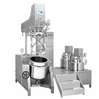 Misturador líquido vertical da mistura do vácuo elétrico dobro de creme cosmético de aço inoxidável do aquecimento do revestimento do misturador do agitador