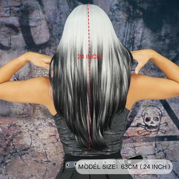 Fashion Long Straight Hair Blonde/Black Synthetic Wigs For Women