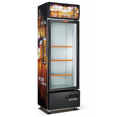 Supermarket Single Glass Door Upright Drinks Display Fridge 4 layers Shelves