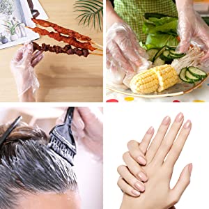 Cornstarch Made Biodegradable Compostable Disposable Food Hand Disposable Transparent Gloves, Long sleeves