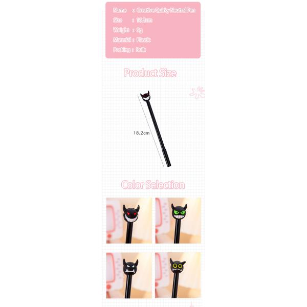 Halloween Plástico Negro Ghost Gel Pluma Creativa Cool Regalo Diablo firma de la pluma