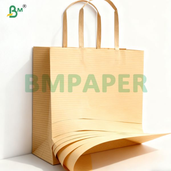80gsm 90gsm high strength MG Stripped Kraft Paper For Handbag Making