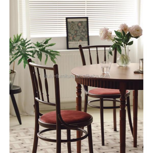 Muebles de comedor Madera maciza Veludo de madera clásica de lujo usado antiguo sillas modernas para bodas y eventos especiales